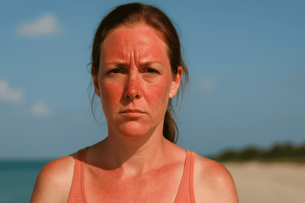 En esta imagen vemos a una mujer con el rostro visiblemente enrojecido por la exposición al sol, lo que demuestra las consecuencias de no proteger la piel adecuadamente. Esta escena plantea una pregunta clave para quienes tienen cutis graso: ¿Qué protector solar es mejor para piel grasa? Porque, más allá de la estética, proteger la piel del sol es un asunto de salud. Elegir el protector solar adecuado puede prevenir quemaduras, exceso de grasa y daños a largo plazo, como los que se observan en esta fotografía.









 
